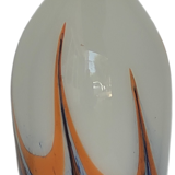 Large vintage red, white and blue Murano glass vase by Carlo Moretti, Italy, 1970s