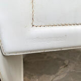 White leather armchair, Tito Agnoli for Matteo Grassi, Italy, 1970-80s