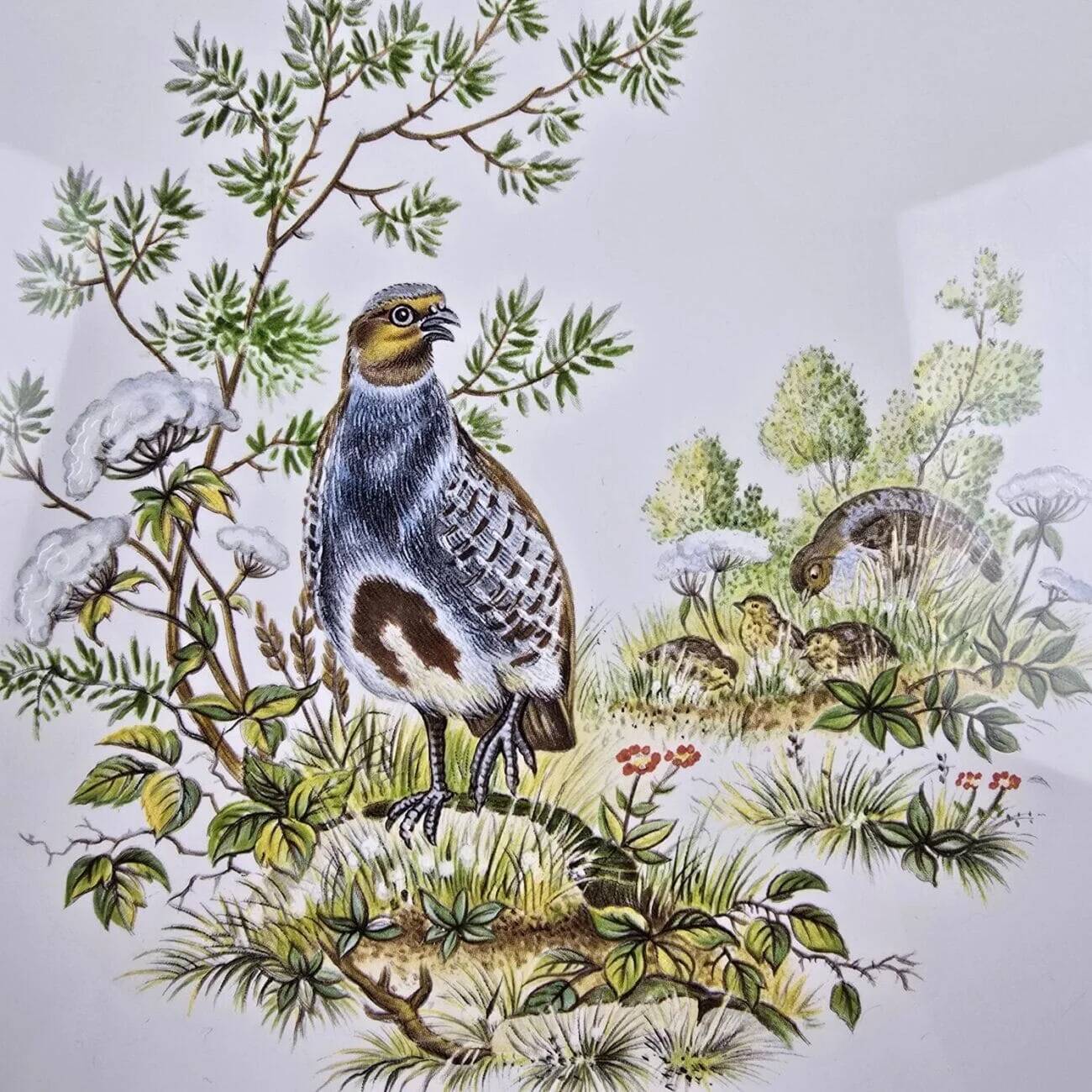 Dessous de plat vintage Villeroy & Boch – Perdrix et ses petits