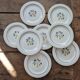 Vintage dessert plates – floral bouquet – French earthenware