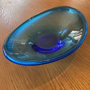 Cobalt blue bowl or catchall in Scandinavian design.