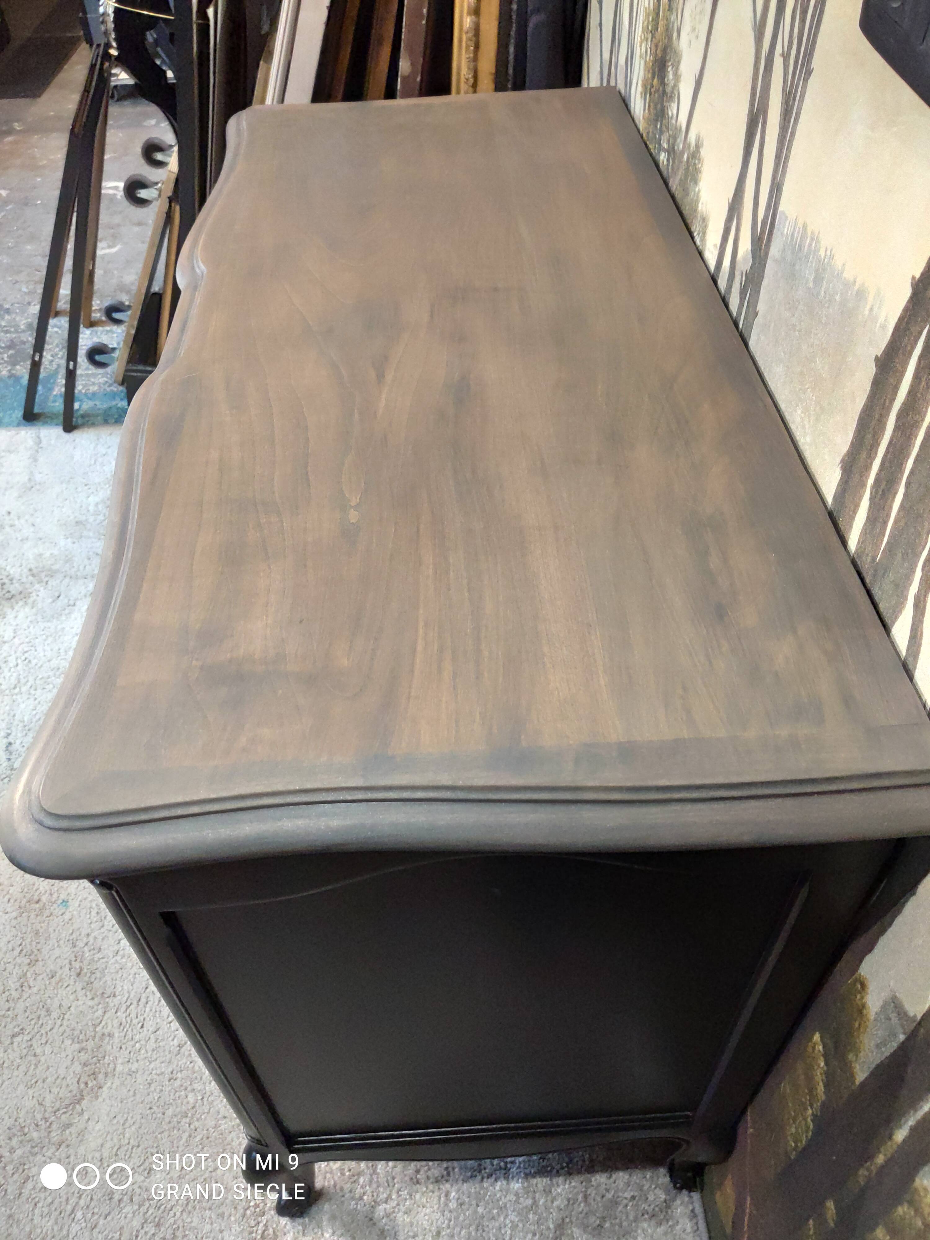 Antique black patinated chest of drawers