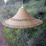 suspension en rotin vintage