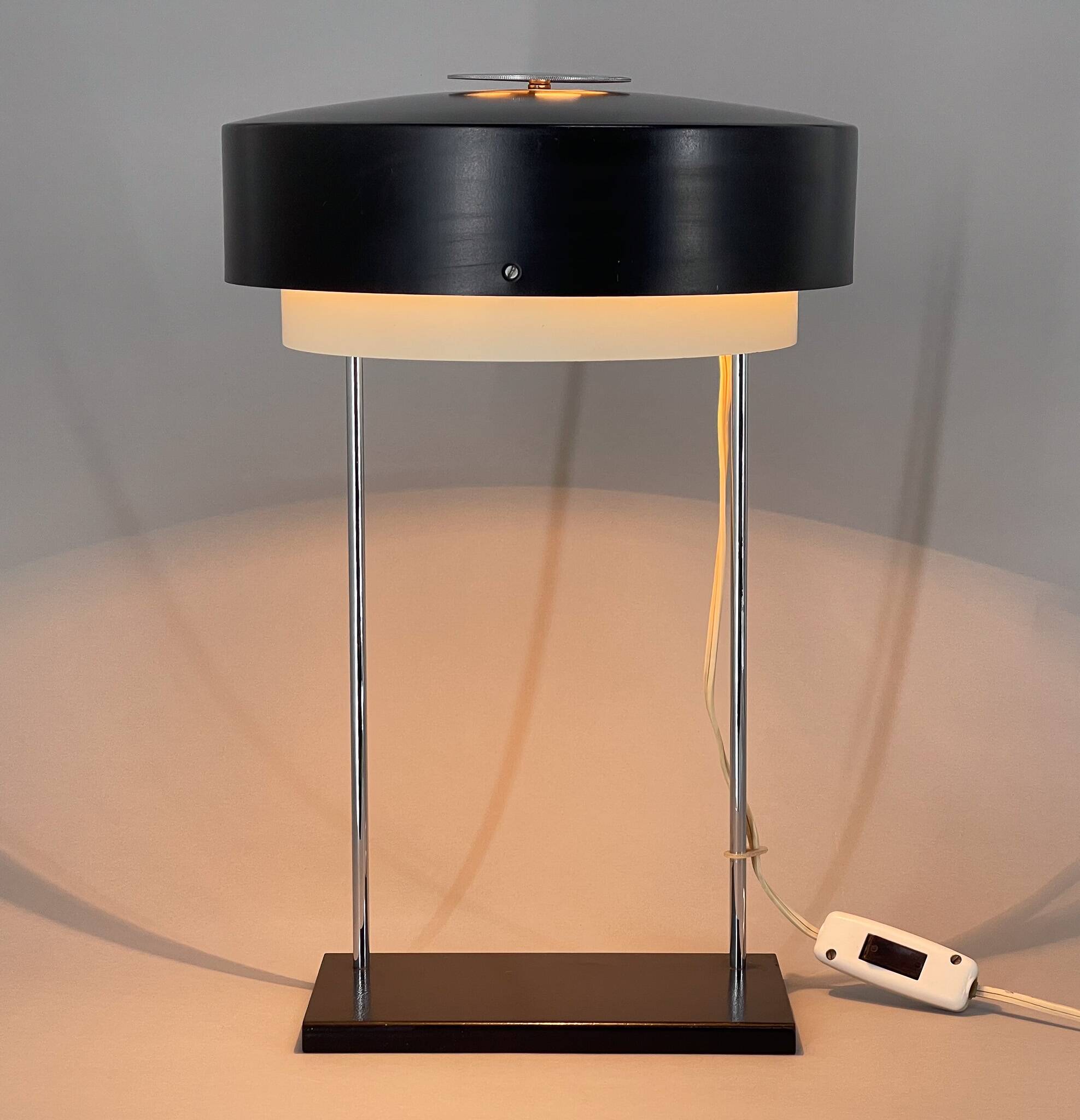 Rare Midcentury Table Lamp by Josef Hůrka for Napako, Marked