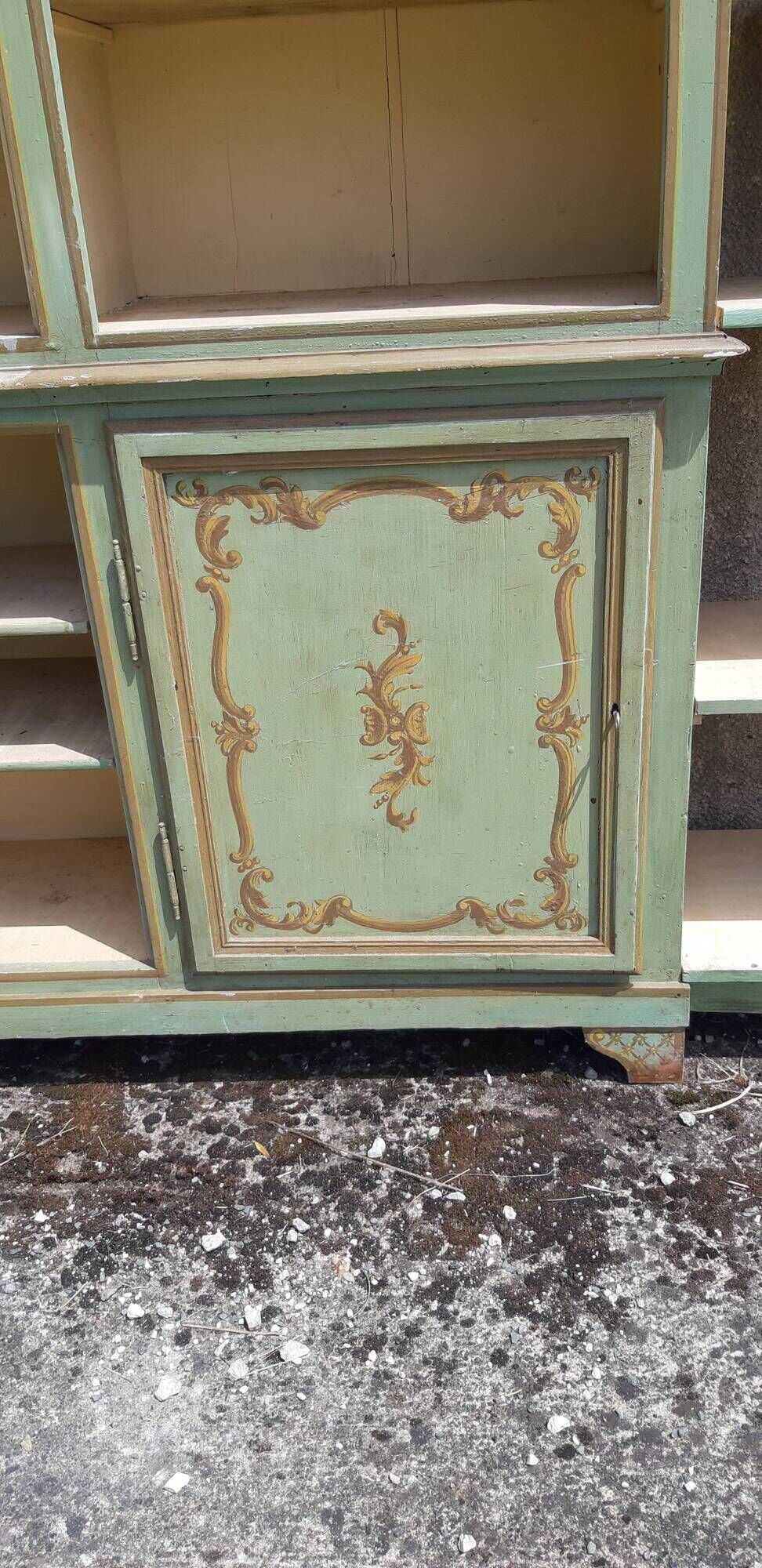 2 library furniture ceruse wood green and gold