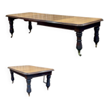 19th century English mahogany crank table with 3 extensions