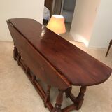 Welsh yew table inlaid with ebony and burl