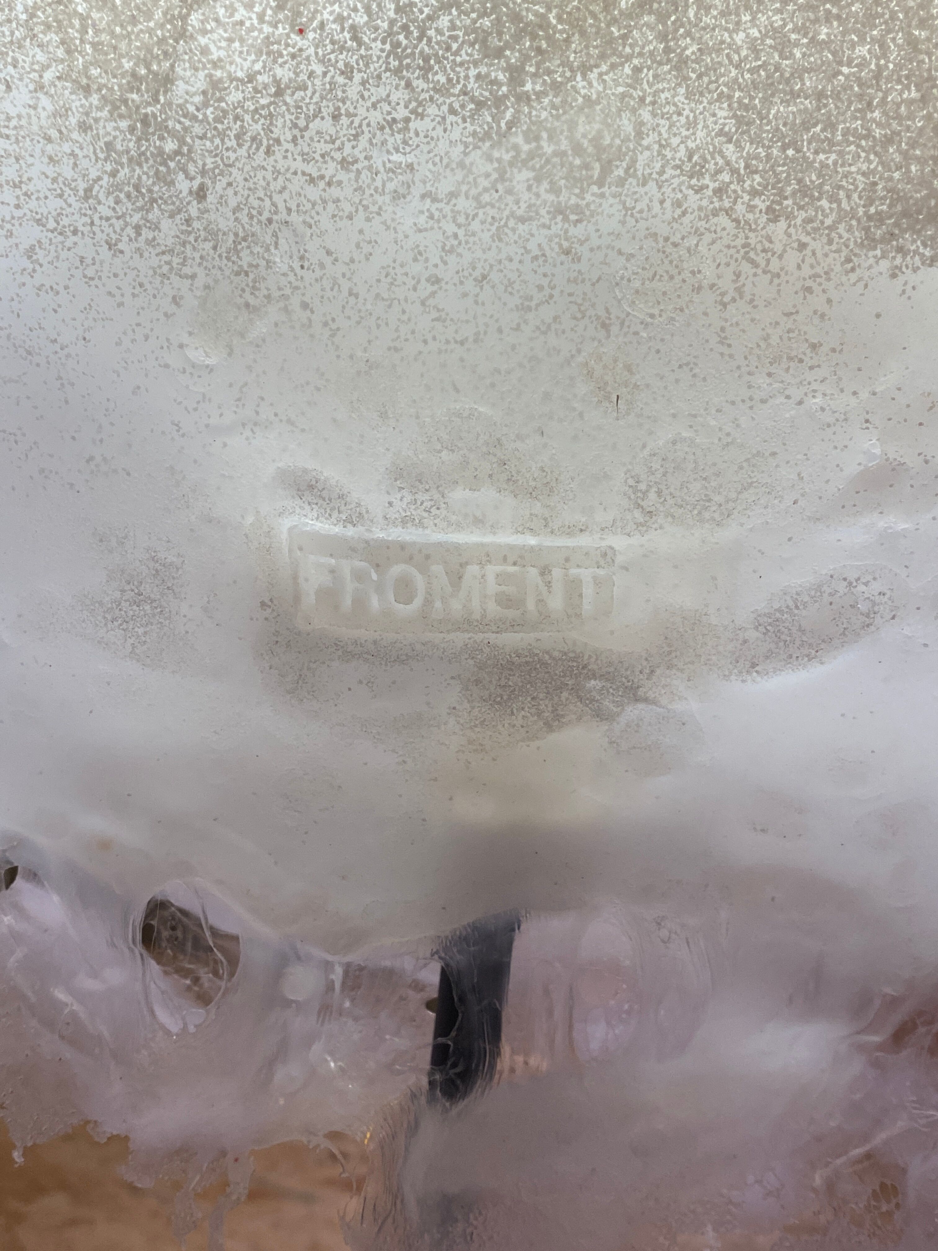 "Egg" lamp signed by artist Michel Froment