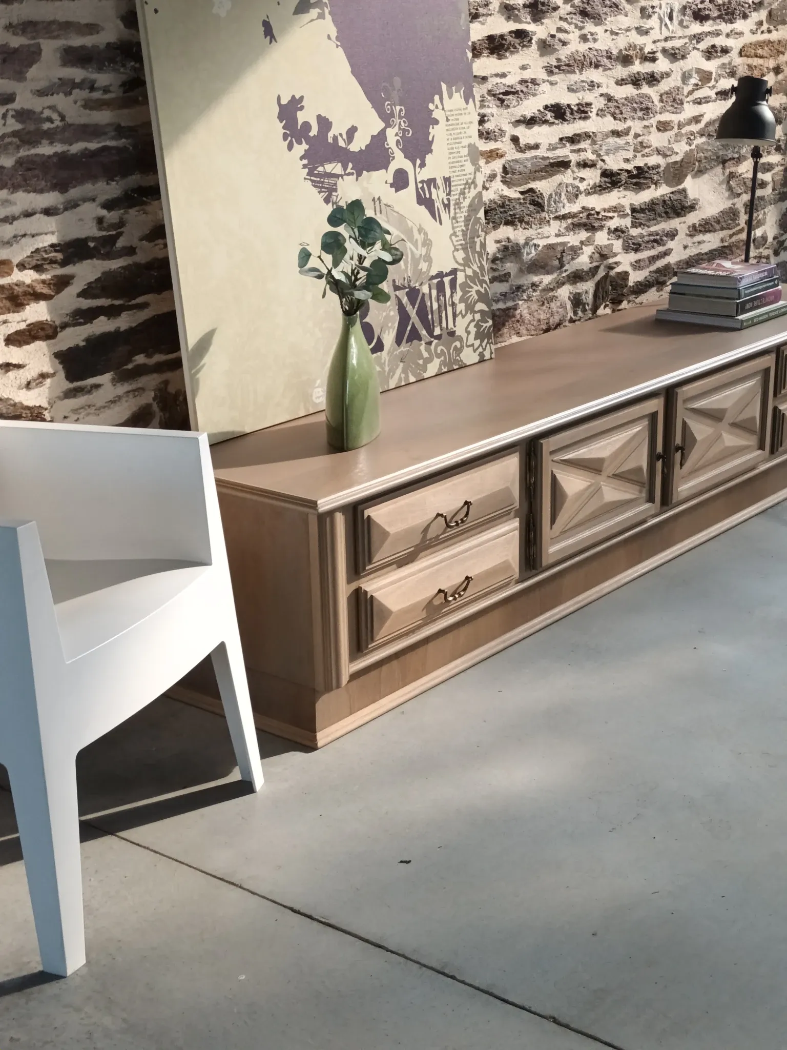Large sideboard, TV stand, bench.