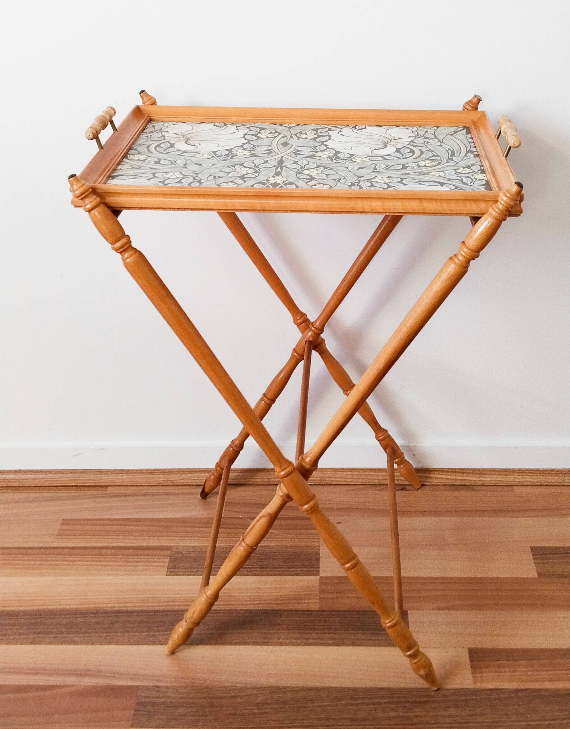 Wooden tray table, folding, vintage, side table