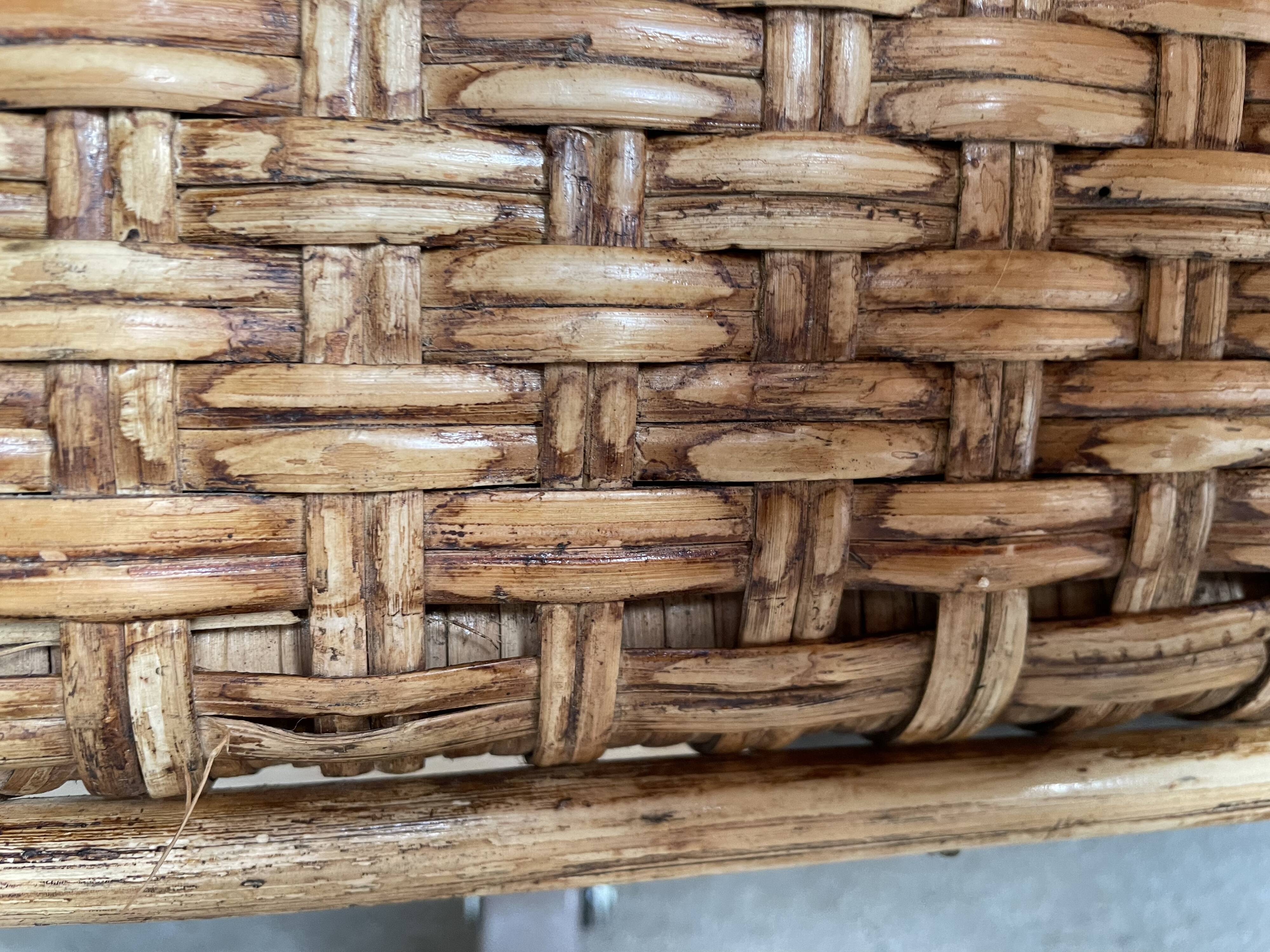 Coffee table braided rattan chest