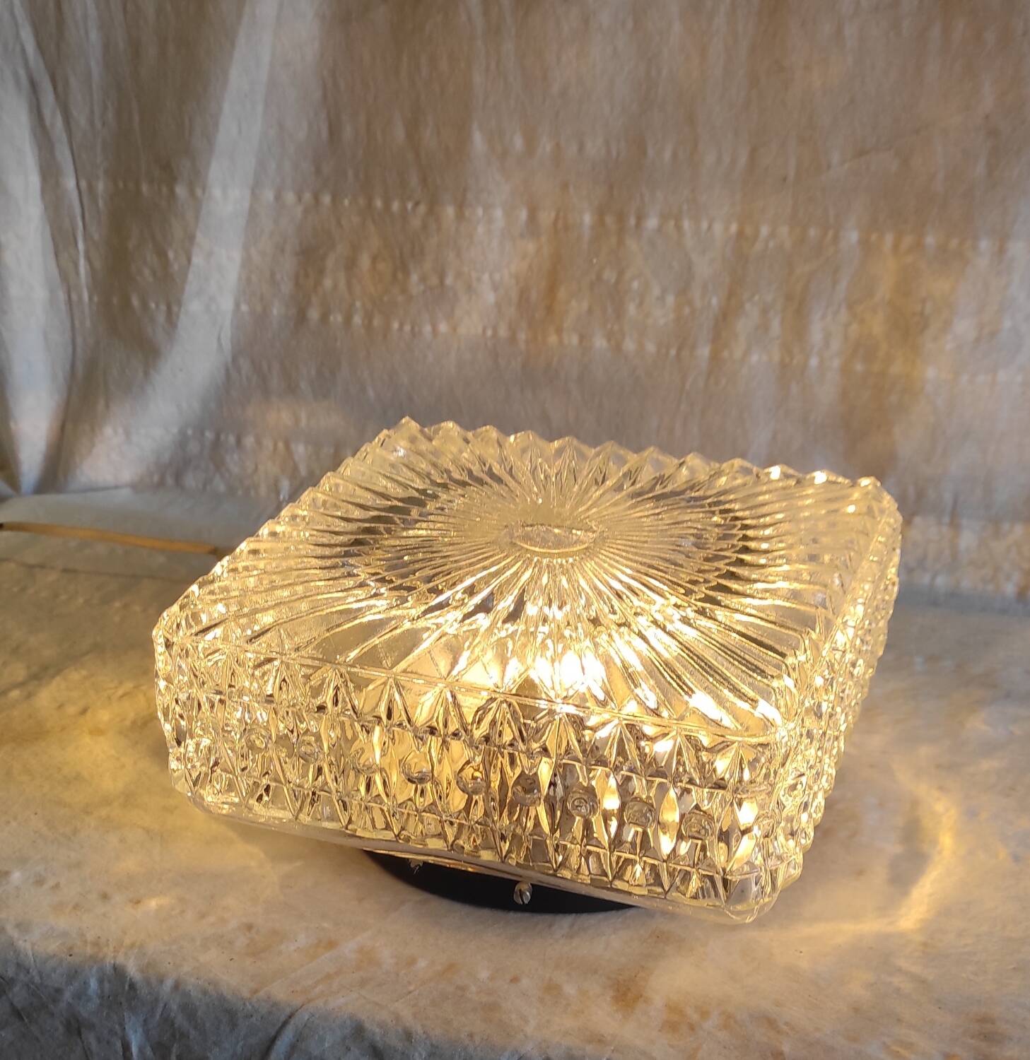 Vintage glass ceiling light - mid 20th century