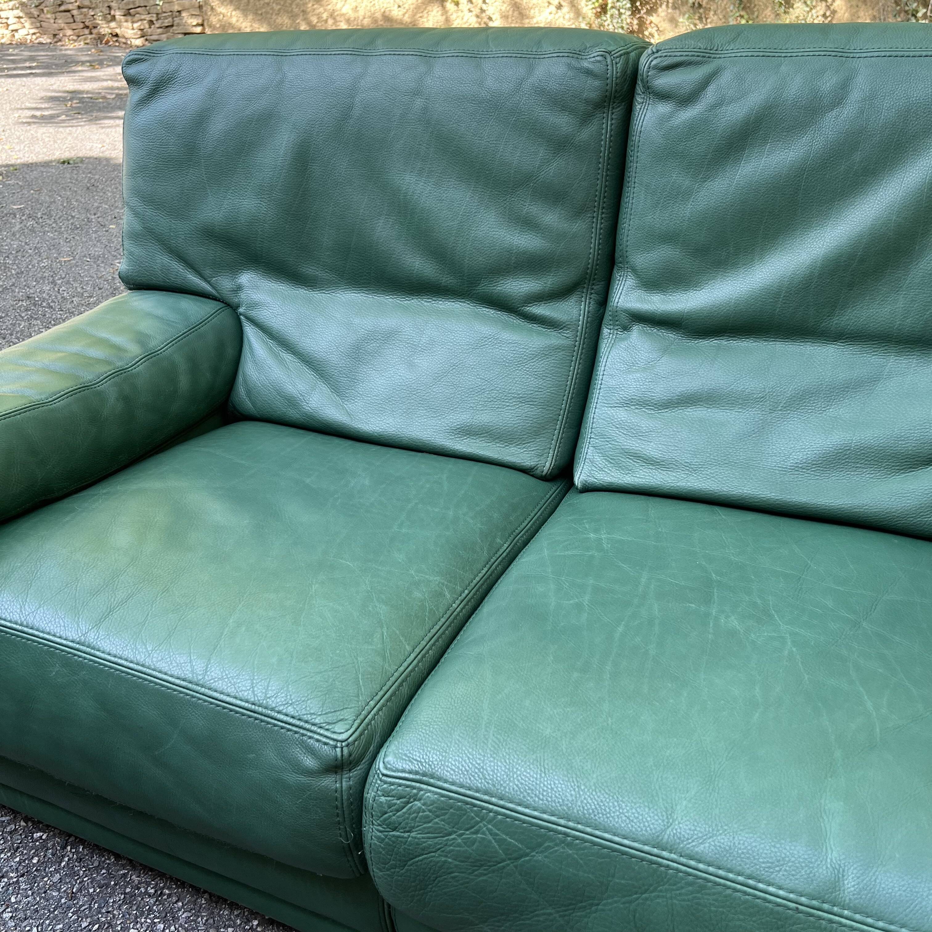 Roche Bobois living room green leather made in Italy