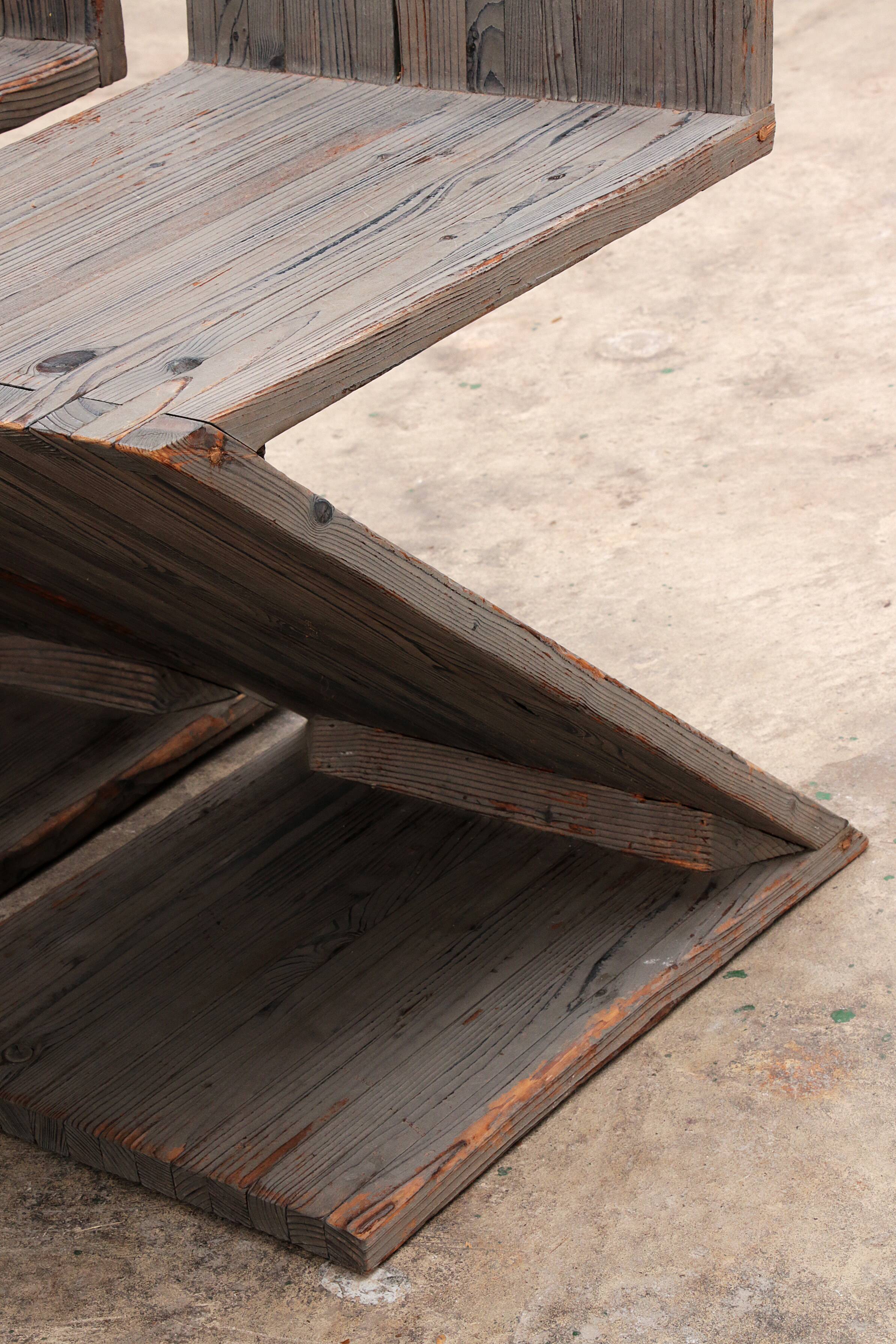 Rietveld Zigzag Chair - Classic Design Furniture in American Pine 1950