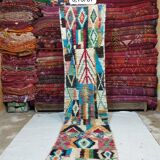 Handmade Berber Bohemian Wool Runner Rug