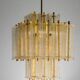 Chandelier in brass and structured ice glass, 1950s, Austria