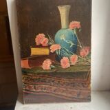 Tableau peinture à l’huile nature morte aux fleurs