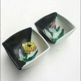 Cups in enamelled earthenware of Vallauris signed Blaise Rubino