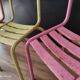 Set of 4 50s bistro chairs in rusty metal