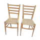 Pairs of chairs rope and wood 50s Italy