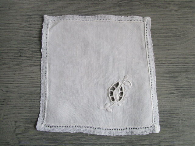 6 small antique tea towels embroidered