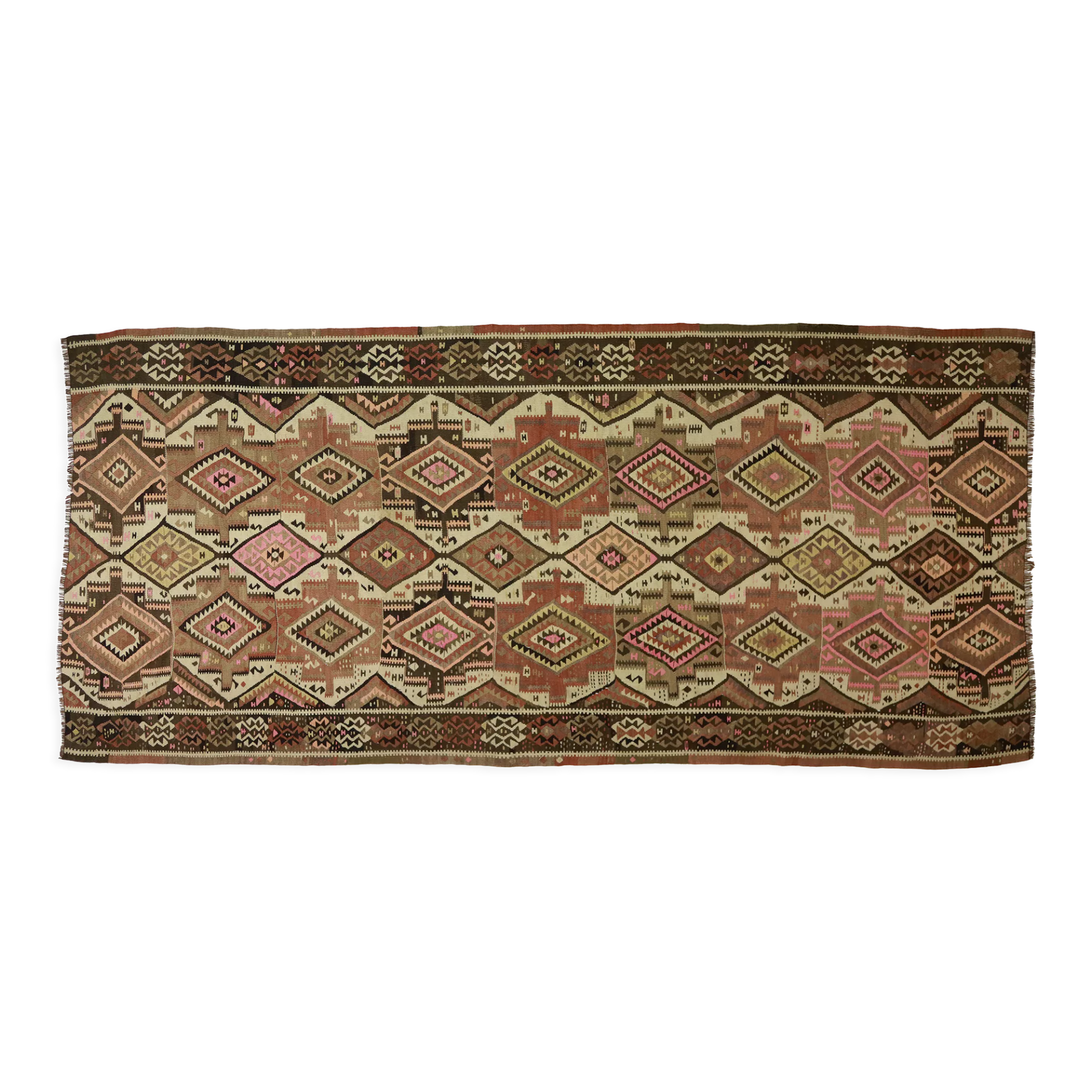 Anatolian handmade kilim rug 360 cm x 168 cm