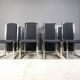 Vintage brass and chrome dining chairs set of 8 - 1970s
