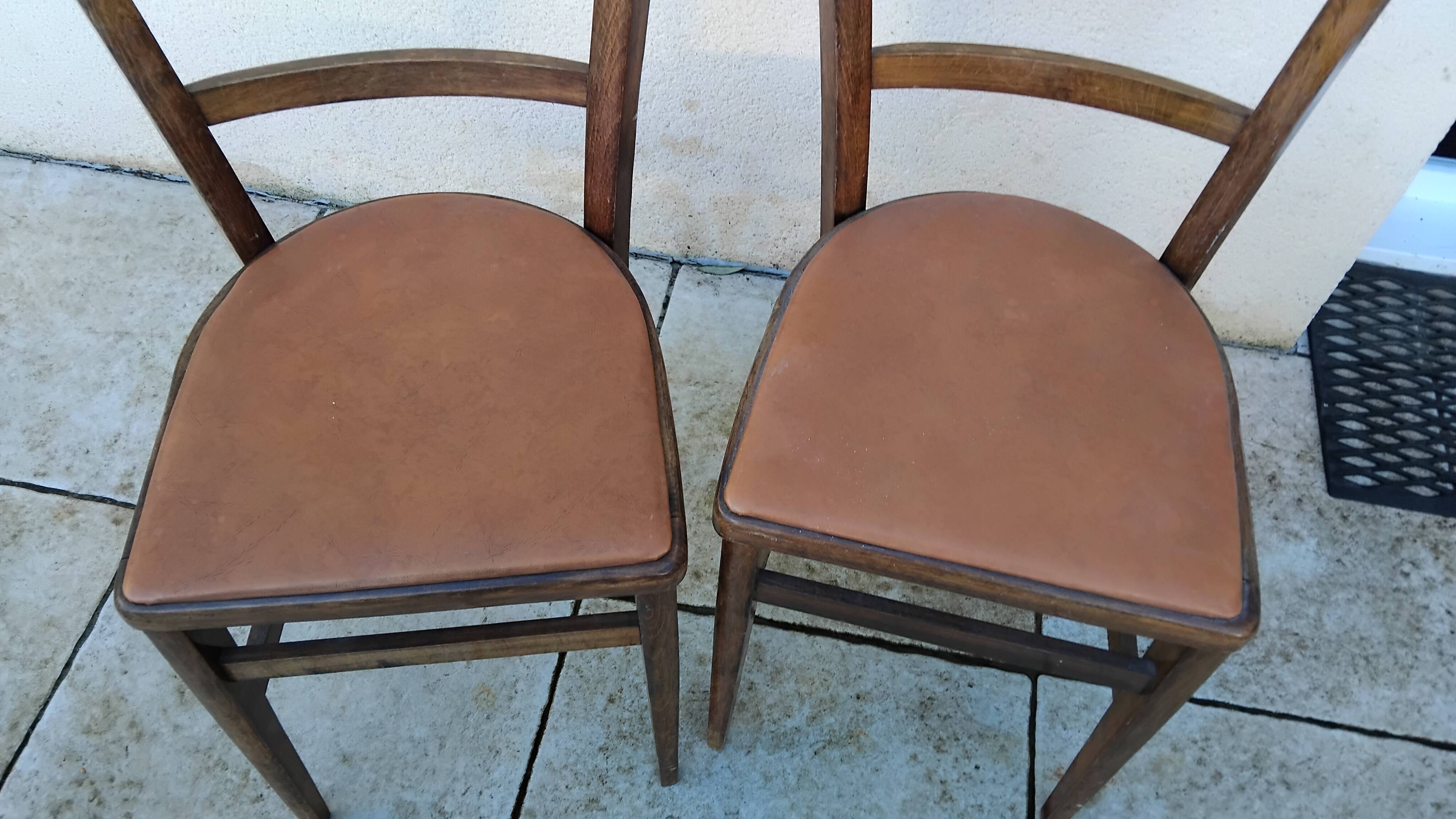 Pair of vintage bistro chairs in BAUMANN style