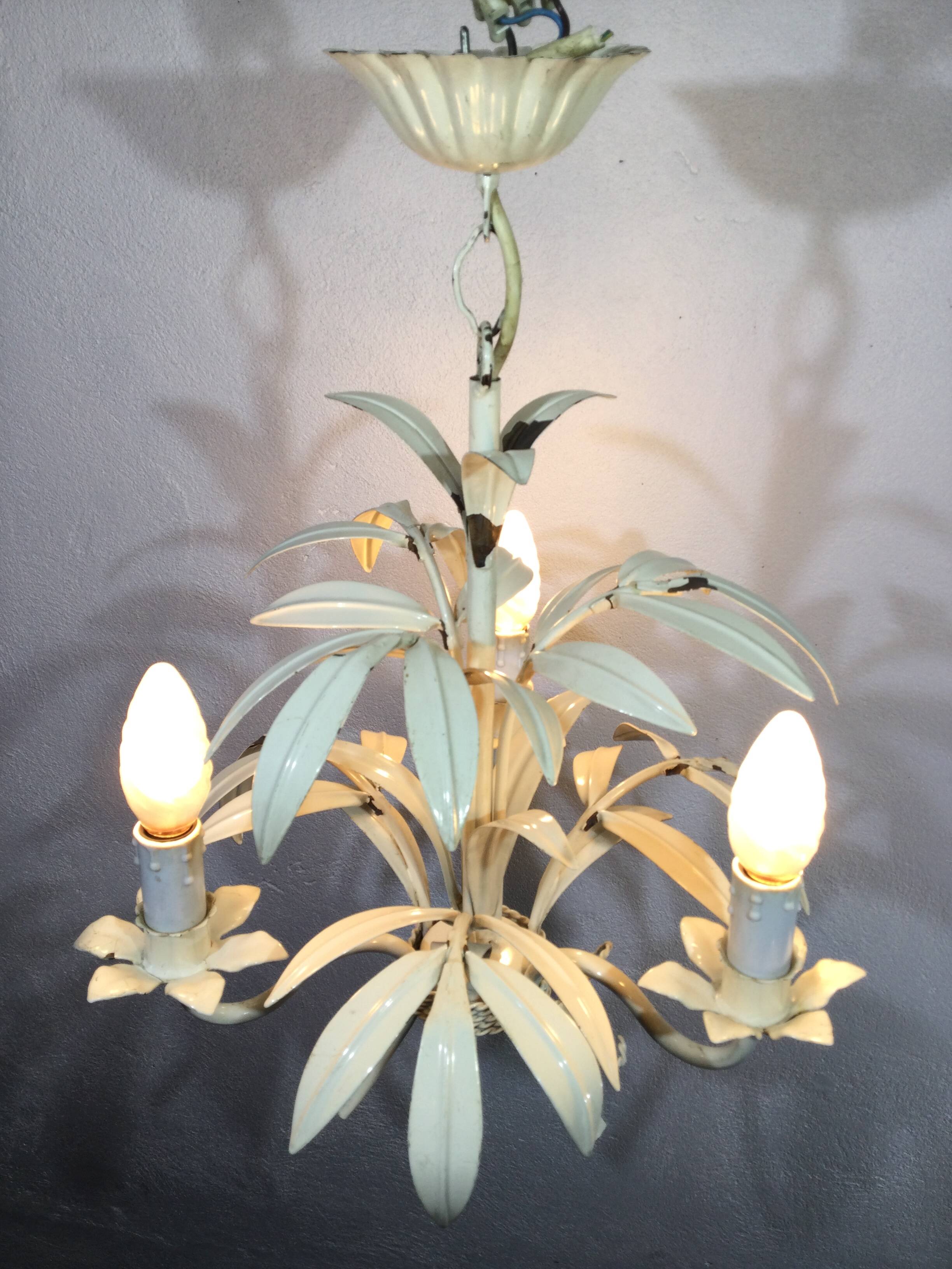 3-Light Leaf Chandelier