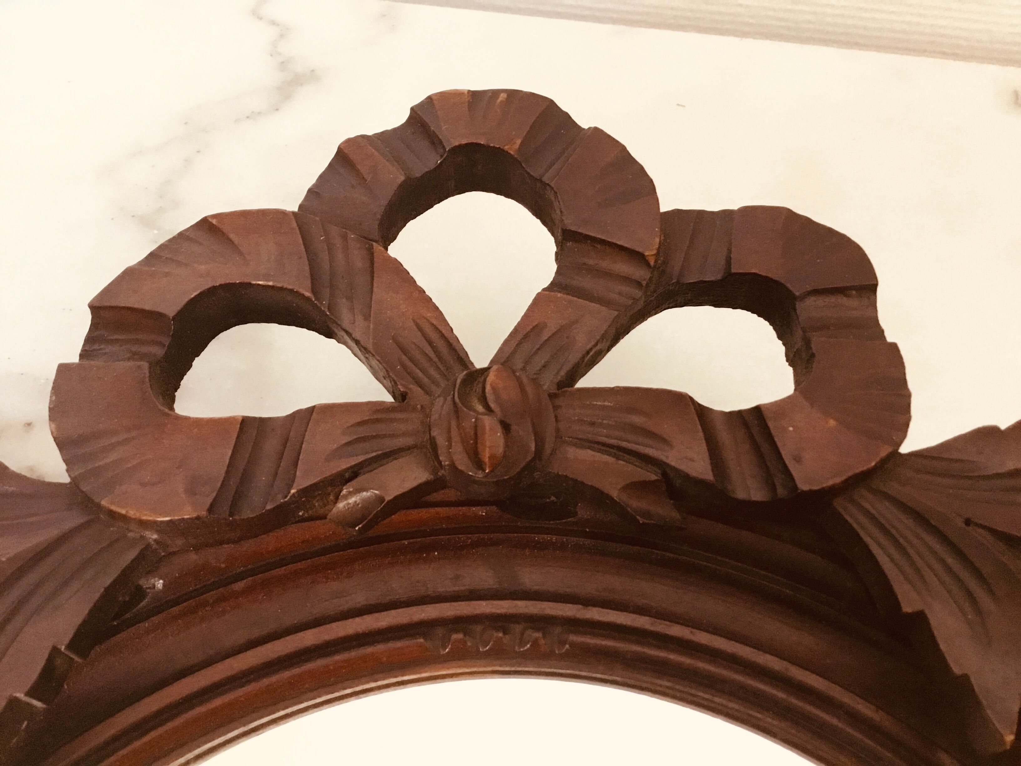 Carved wooden mirror 54x37cm