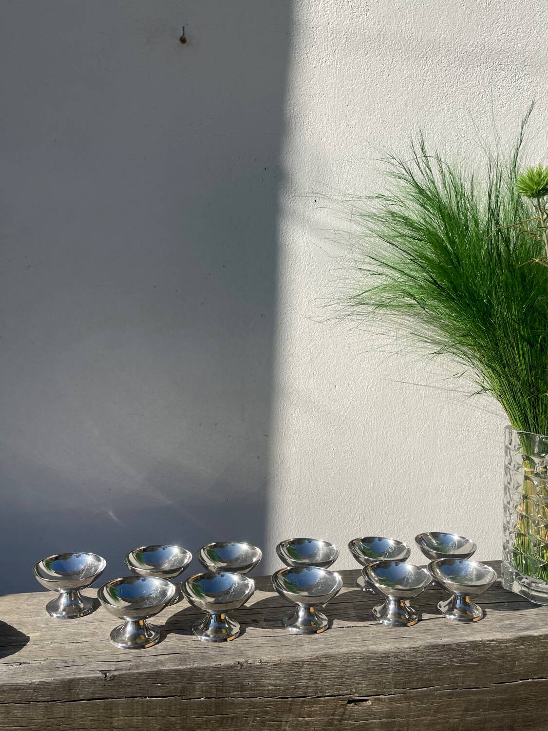 10 stainless steel cups 1970