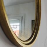 Antique gold oval mirror