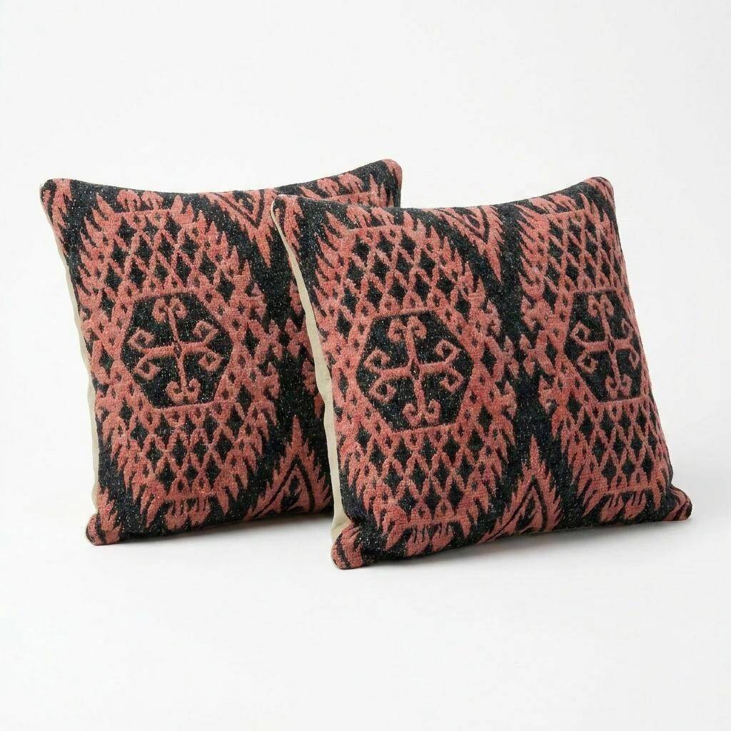 Set of 2 vintage kilim cushion covers 38x41 cm