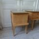 Paire de chevets vintages en bois brut , plateaux miroir.