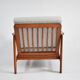 Fauteuil scandinave original des années 60, designer Z. Baczyk, couleur grise délicate, bois de teck