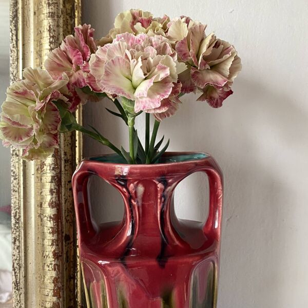Vase haut art nouveau forme amphore