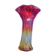Modernist vase - molded glass - red, orange, yellow - Flavio Polis Seguso