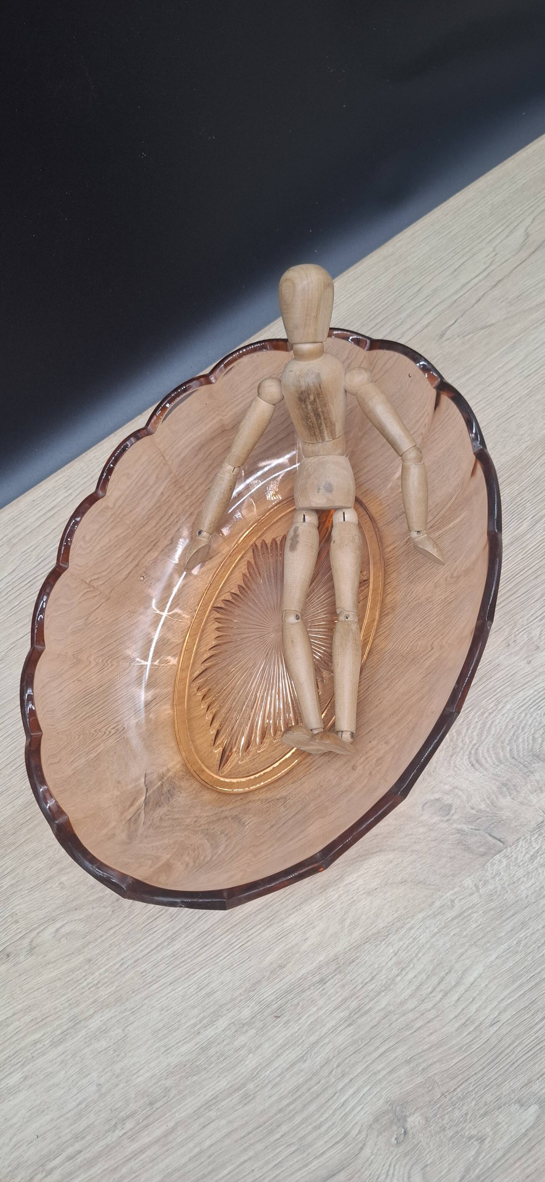 Val Saint Lambert pink salad bowl