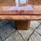 Large dining table in Rosso Alicante marble from the 70s-80s.