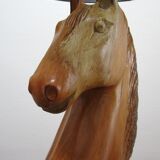 Lamp horse rider chess solid wood turned vintage