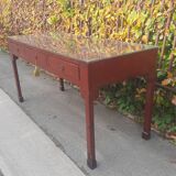 Grande console à tirroir  d extreme orient laquée rouge