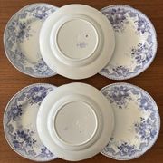 Set of 6 dessert plates Creil & Montereau Bouquets • Antique earthenware