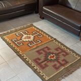 Kilim cotton and burlap carpet - 90cm x 160cm