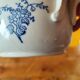 Ceramic tureen from St Uze, France - blue earthenware salad bowl