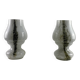 Pair of mushroom table lamps in white and green glass by Doria Leuchten, 1970.