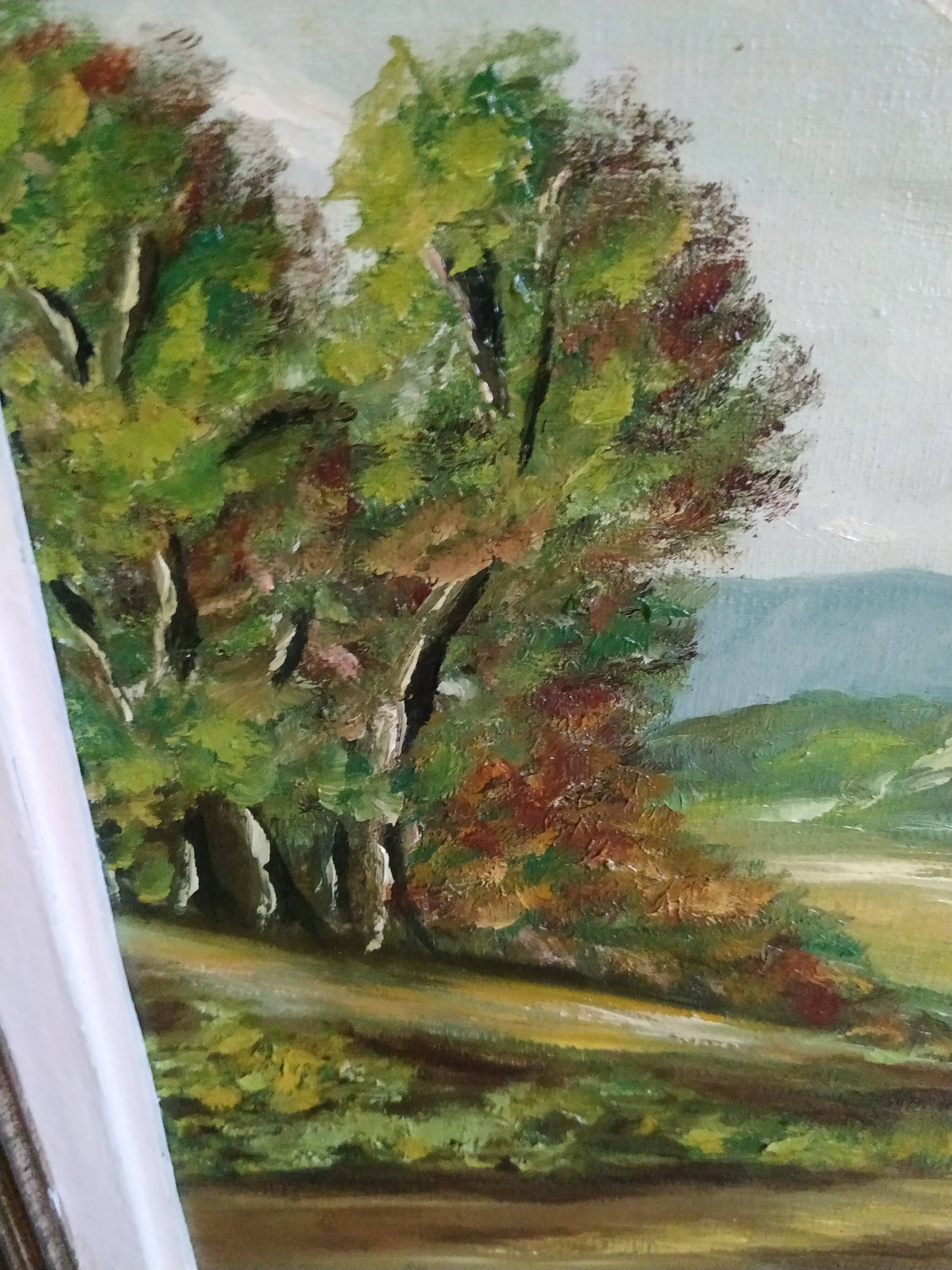 Oil on canvas "ballad in the Breton countryside"