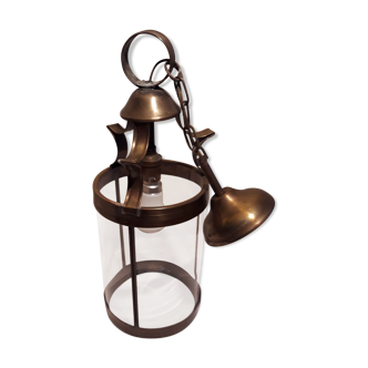 Copper and glass hanging lamp