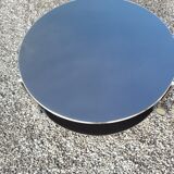 Round coffee table top in black glass