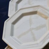 6 vintage octagonal beaded dessert plates - Johnson Brothers