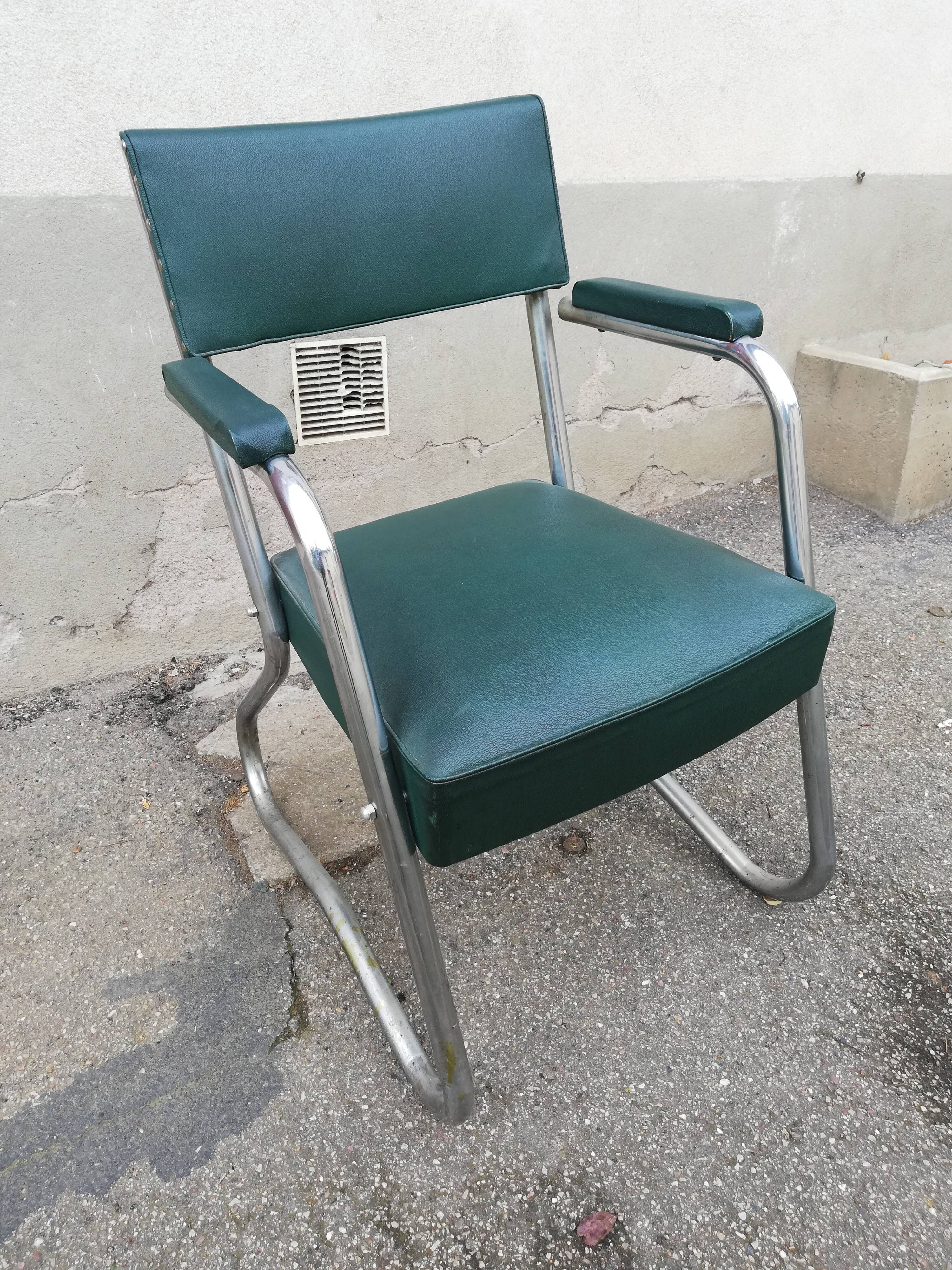 Office armchair year 50 skai green